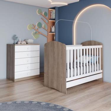 Imagem de Quarto de Bebê Completo com Berço Mini Cama e Cômoda Lápis de Cor Espr