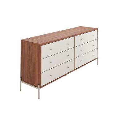 Imagem de Cômoda Jasper 6 Gavetas Canela e Off White - Modern