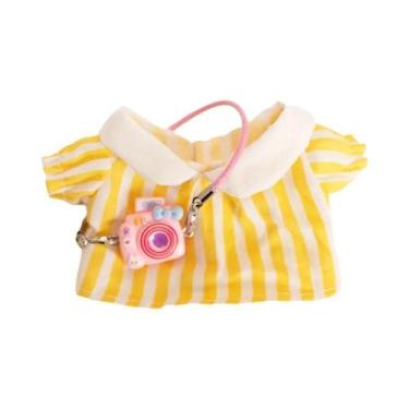 Imagem de Casaco De Pelúcia Colorido Xadrez Labubu Para Bebês, 17cm, Design Chic