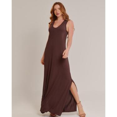 Imagem de Vestido Longo Feminino Casual Viscolycra Premium Com Fenda-Feminino