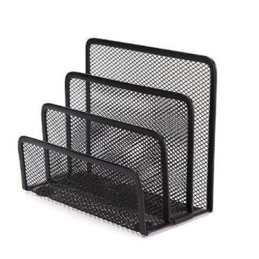 Imagem de Organizador De Mesa 3 Divisórias Em Metal Aramado Porta Documentos, Pa