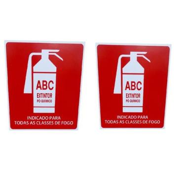 Imagem de kit combo 2 Placa de Sinalização extintor ABC 20X20 todas - ASELETRO