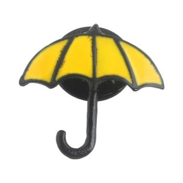 Imagem de Broche De Esmalte Azul Com Trompa Francesa E Guarda-chuva Amarelo, Tem