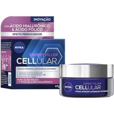 Imagem de Creme Facial Antirrugas Nivea Cellular Hialurônico Noite 50ml