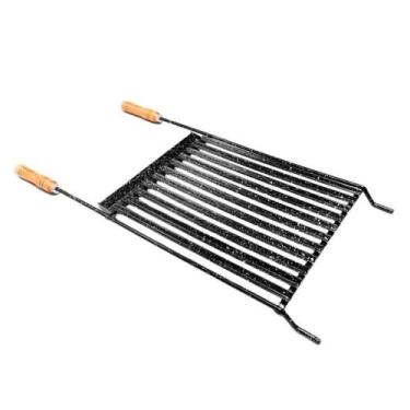 Imagem de Grelha Para Churrasco Esmaltada Com Coletor De Gordura 85x40 Cm - QUAL