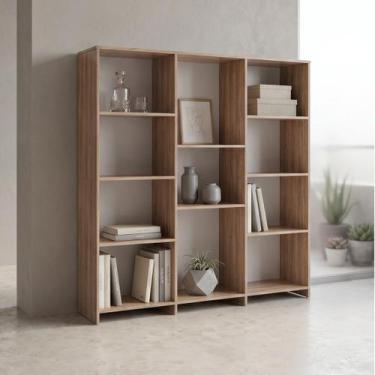 Imagem de Estante de Livros 136CMX137,5cm Baixa 11 Prateleiras London Yescasa Ma