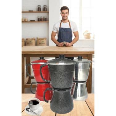 Imagem de 2x Cafeteira Italiana Alumínio Forte Preta 1.5L - Congratulations Stor