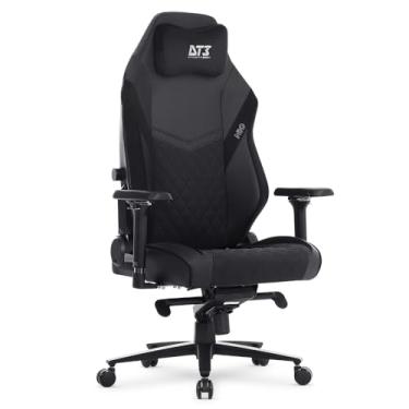 Imagem de Cadeira de Escritório e Gamer DT3 N10, almofada magnética, apoio lombar integrado em 4D, estrutura reforçada em aço, braços 4D+ (Tecido + PUC Black, XL)