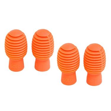Imagem de LEIPUPA 4 x capas de borracha para cabeça de tambor de instrumento fácil e conveniente de usar, durável e prática - laranja