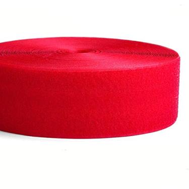 Imagem de 5 cm de largura, 5 metros de comprimento, gancho e laço de amarrar cabo prendedor de nylon cabo de alimentação de gerenciamento de fio alça organizadora de fio reutilizável corte no tamanho rolo de fita autoaderente (vermelho) - 10,12 cm de largura disponível