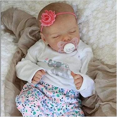 Imagem de KEGUOF Boneca Bebê Reborn,Boneca renascida,Dia das Crianças boneca renascida de silicone macio e cheio de vida, manutenção fácil/crianças educação infantil playmate brinquedo infantil ,D,GIRLS