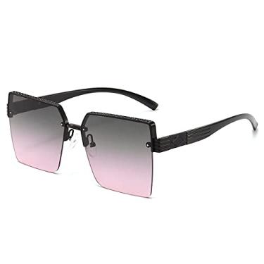 Imagem de Óculos de sol de armação grande na moda femininos óculos quadrados moda casual desgaste masculino óculos de sol casuais versáteis, 2, tamanho único