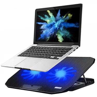 Imagem de KEROLFFU Ventoinhas de resfriamento para laptop 15,6 14 13 polegadas (2 ventiladores grandes de 5,52 polegadas, linha USB embutida nos dois lados, suporte traseiro) serve para Apple Air/Pro/MacBook