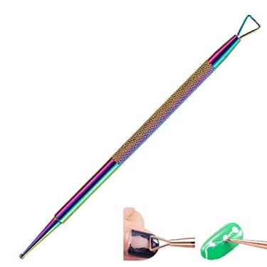 Imagem de Yajun Ferramenta para Puxar unhas removedor de verniz de gel UV em aço inoxidável, limpador de empurrar, remover peças corta-unhas e cutículas, kit de manicure, cor, 12,4 cm
