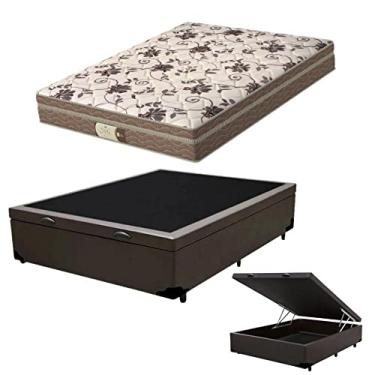 Imagem de Cama Box C/Baú Casal + Colchão Mola Ensacada Probel Style Pillow Euro Casal (138x188x25cm