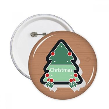 Imagem de Ícone de desenho animado de Natal, árvore de Natal, pinos redondos, emblema, botão, decoração de roupas, presente 5 peças