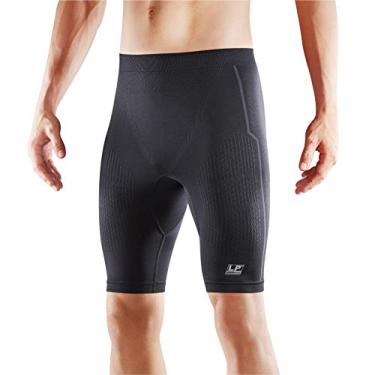 Imagem de Meia-calça curta de compressão de ar masculina LP Support ARM2901Z para corrida e academia – Meia-calça de base com resfriamento a ar – modelador de ajuste seco ideal para academia, ciclismo e basquete, Cinza, Large