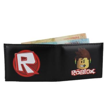 Imagem de Carteira Infantil Robllox Porta Cartão Espaço para Dinheiro (Preto)