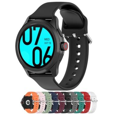 Imagem de LOKEKE Pulseira de substituição compatível com TicWatch Pro 5 - Pulseira de silicone de substituição de 24 mm compatível com TicWatch Pro 5 (silicone preto)