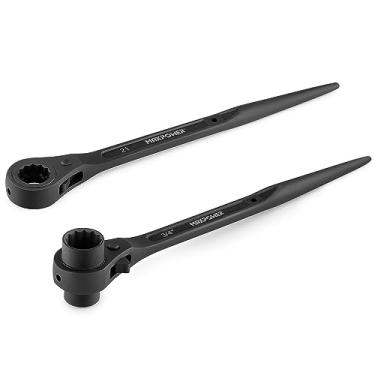 Imagem de MAXPOWER Conjunto de 2 peças de chaves de andaime de catraca de 19 mm x 21 mm, soquete métrico de perfil baixo de 19 mm x 21 mm