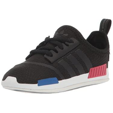 Imagem de adidas Originals Tênis unissex para bebês NMD Crib, Preto/Preto/Cinza, 3 Infant