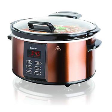 Imagem de Panela digital elétrica de cozimento lento programável - 6qt - Acabamento em cobreigital Slow Cooker