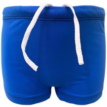 Imagem de Sunga Boxer Juvenil Azul Natação Proteção Uv Xbox Com Cordão Infantil Praia Piscina Filtro Solar 50-Masculino