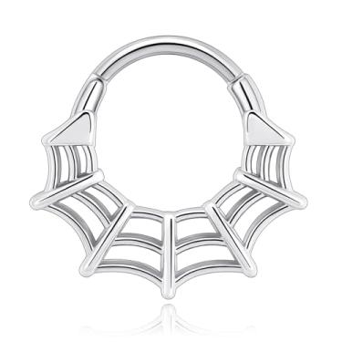 Imagem de JOYTOYOU 16G 1,2 mm 1 peça aço inoxidável anjo e demônio nariz lábio septo anéis tragus cartilagem daith anel de nariz articulado argola articulada segmento anel piercing jóias diâmetro 8 mm 10 mm,