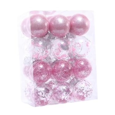 Imagem de menolana 24x Enfeites de Bola de Natal, Bolas Decorativas Transparentes, Artesanato, Conjunto de Decorações para Árvores de Natal para Casamento ao Ar Livre, Rosa Claro