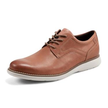 Imagem de Rockport Sapato Oxford masculino Garett bico liso, Couro caramelo, 8.5 Wide