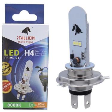 Imagem de Lampada Farol Led H4 Moto  8000k Super Branca - Stallion