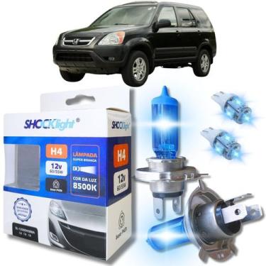 Imagem de Kit par lâmpadas super branca conector h4 8500k shocklight + par leds 