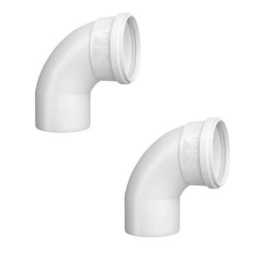 Imagem de Curva 90 Longa Esgoto 75mm Conexão Canos Encanamento 2Und - FORTLEV