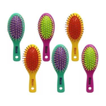Imagem de Kit  6 Mini Escovas de Cabelo Collors Escovinha de Bolsa Viagem Cores 