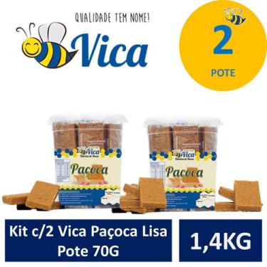Imagem de Kit c/2 Vica  Paçoca Lisa  Pote 1,4 kG - VICA FABRICA DE DOCES 