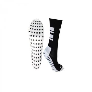 Imagem de Meia Kanxa Futebol Antiderrapante 7694 Preta, Preto, Branco, 33/38