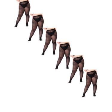 Imagem de Kit com 6 Meias Calças Fio 40 Opaca Trifil 6101 Plus Size, Preto, 3XG