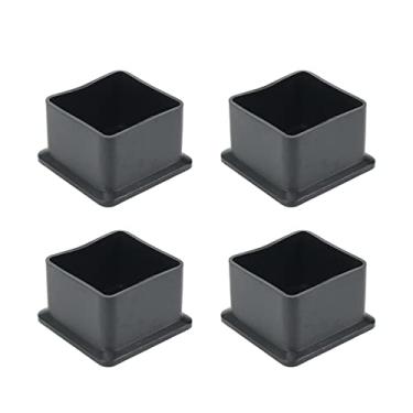 Imagem de Karcy Furniture – Bonés para cadeiras com pés quadrados e pés retangulares. Protetores de piso de borracha, preto, 38x38mm/1.5" x 1.5", Black