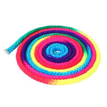 Imagem de Lwuey Corda artística de ginástica, cordas de ginástica rítmicas de cor arco-íris, corda de esportes de competição sólida, durável, reutilizável, nylon, saltar para pular profissional, casa, fitness,