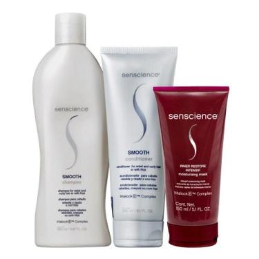 Imagem de Kit Senscience Smooth Shampoo 280ml + Condicionador 240ml + Inner Rest