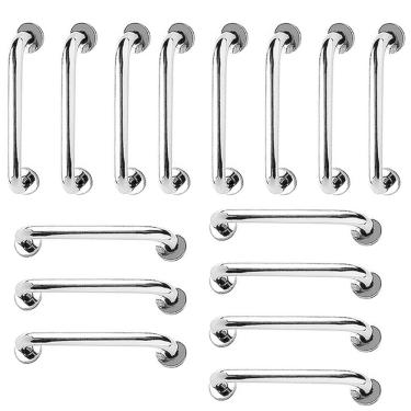 Imagem de Barra de Apoio 40cm Inox Kit 15 Unidades Idoso Deficiente Banheiro Box Quarto Segurança Corrimao Escada Acessibilidade Suporte Resistente