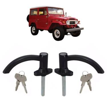 Imagem de Par Maçaneta Externa Porta Chave Preta Toyota Bandeirante - Supercente