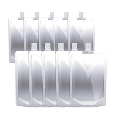Imagem de NexLevVac 10 frascos de plástico de 227 g e 473 ml para licor, sacos de bebida ocultáveis e reutilizáveis com funil, bolsas de bebida de grau alimentício à prova de vazamento, corredores de rum para