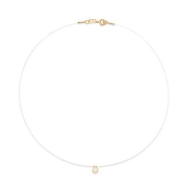 Imagem de Cordão Feminino Rommanel Fio Nylon Banhado Ouro 18k Lindo Delicado