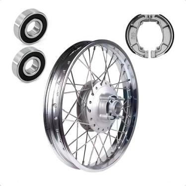 Imagem de Roda Traseira Raiada Fan 125 09/18 Completa + Rolamento/Lona de Freio