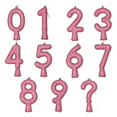 Imagem de Vela De Aniversário Puro Glitter Rosa Modelo ?