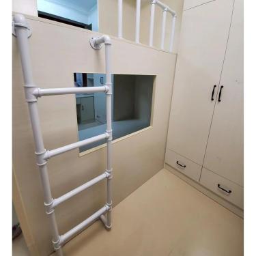 Imagem de Escada De Parede Para Janela De Saída, Escada De Beliche De Ferro Forjado De Ferro Forjado Alta Escada De Escalada Para Cama De Solteiro/acesso Ao Espaço De Ras, White, 52inch/132.1cm/4.3ft