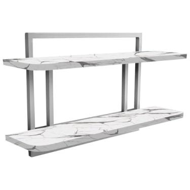 Imagem de Prateleira Decorativa 60x15 Sala Escritório Quarto Zafra - prata/vulcano