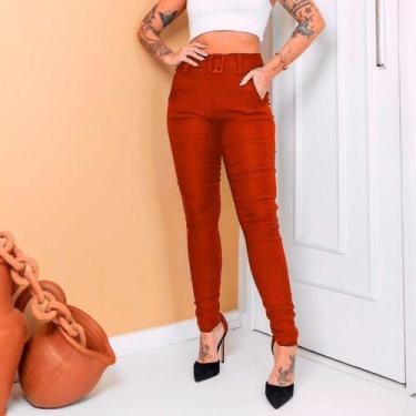 Imagem de Calça Bengaline Moda Feminina Com Bolsos Social 40 Até 52  - BUCCI BOU
