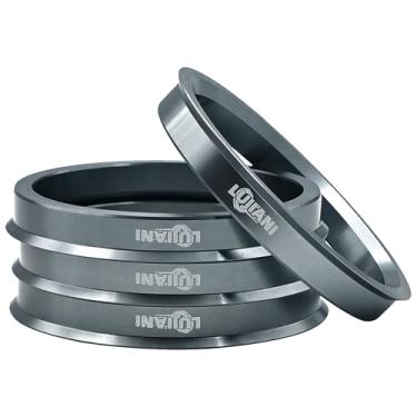 Imagem de LUJIANI Pacote com 4 anéis centrais de cubo de carro universal, 64,1 mm ID a 73,1 mm OD Centerbore, rodas de liga de alumínio, eixo central de absorção de choque, anéis adaptadores de cubo compatíveis